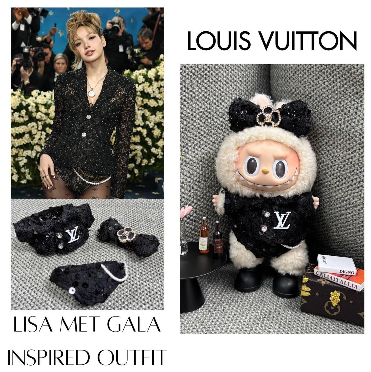 Labubu luxury clothes brands outfits for 15-17cm dolls blackpink labubu lisa metgala clothes