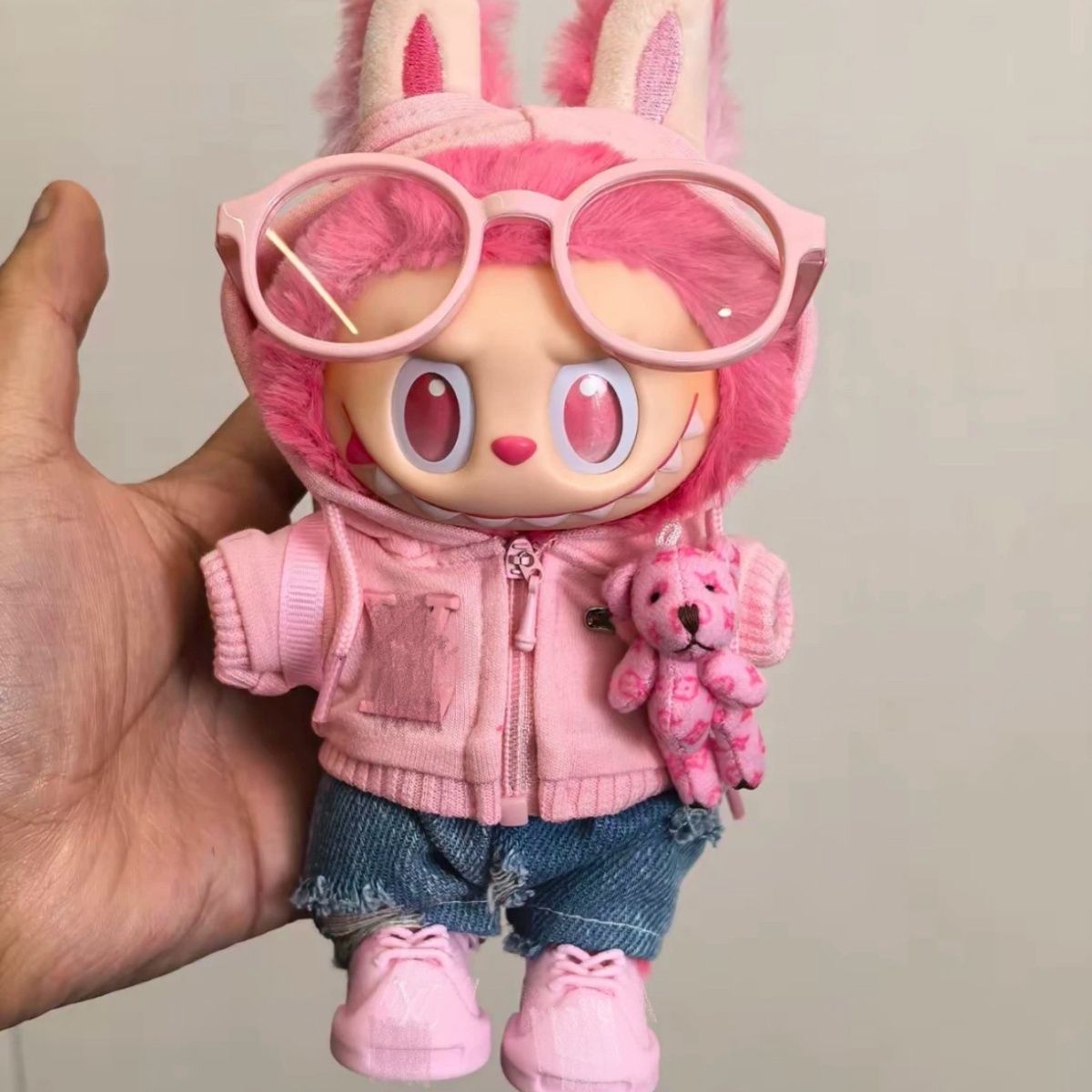 LABUBU PINK LV outfit with tiny bear🧸💝