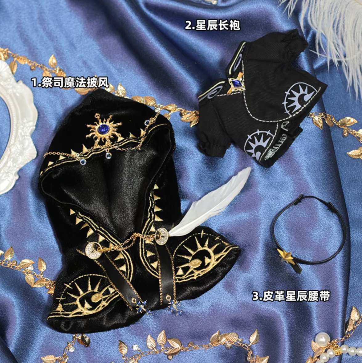 Skullpanda outfit Luxury White Black Deep Blue High Priest clothes for popmart dolls