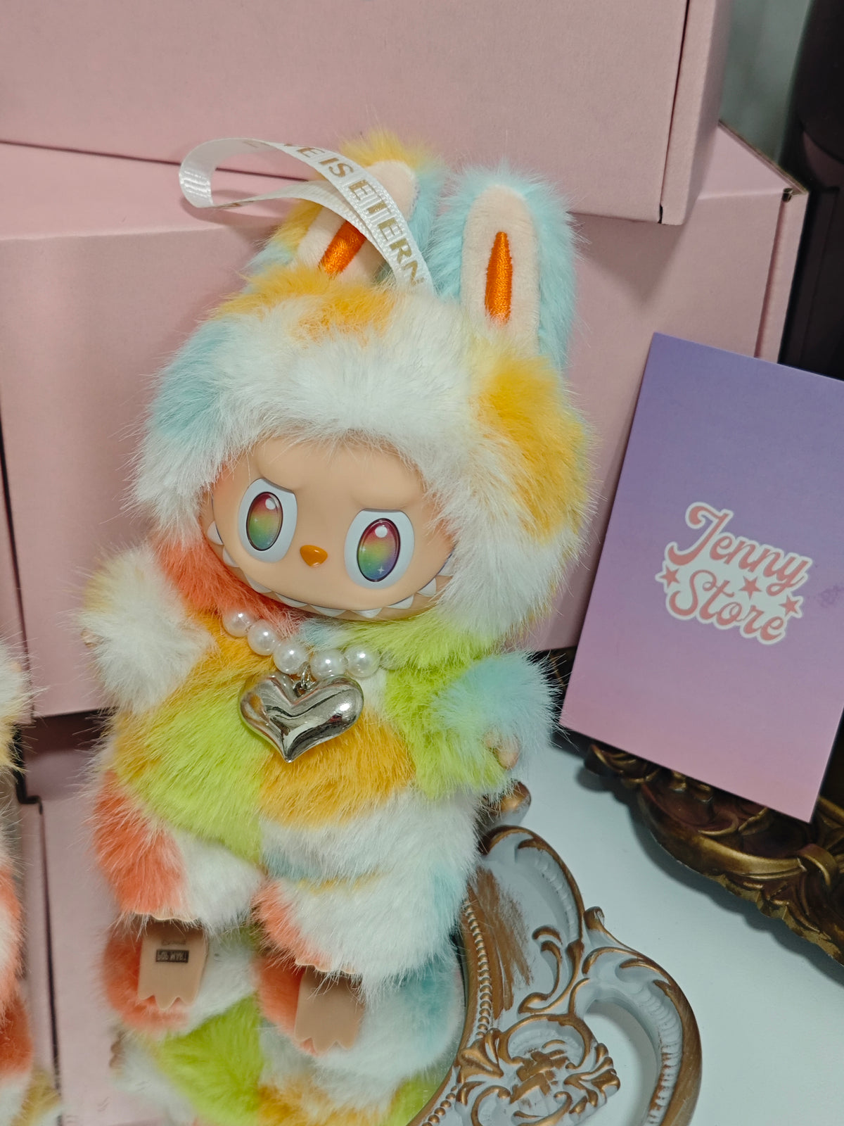 🌈Rainbow Mini Rock the universe Customized Labubu