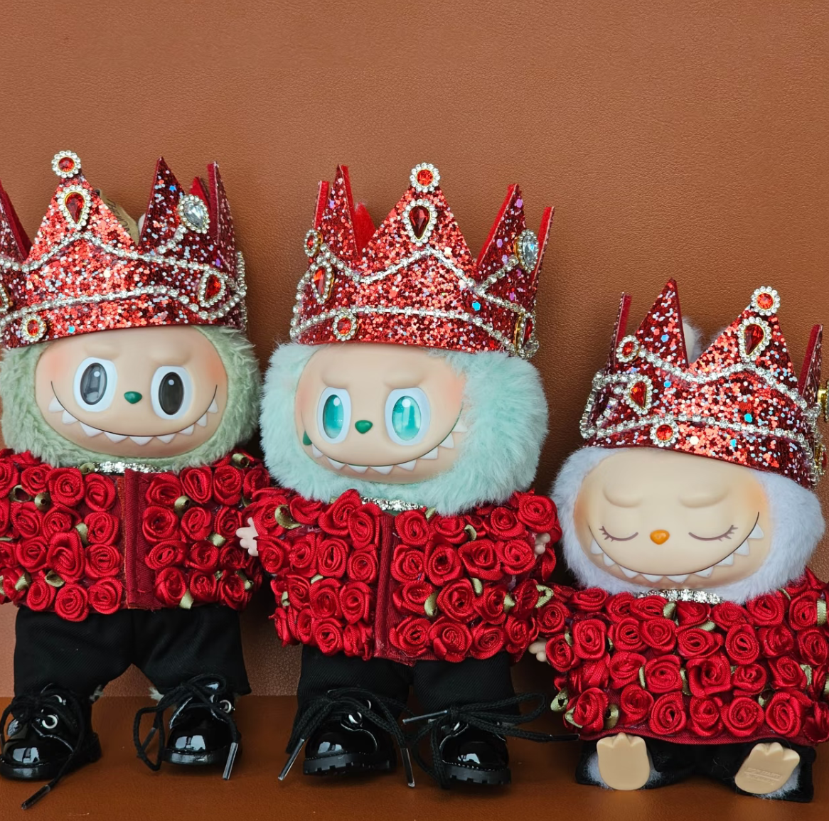 Zimomo Labubu clothes G-Dragon Red Rose and Crown Outfit