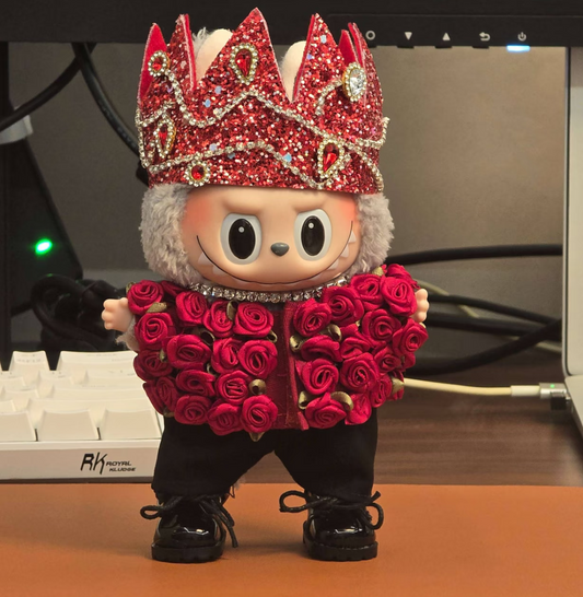 Zimomo Labubu clothes G-Dragon Red Rose and Crown Outfit