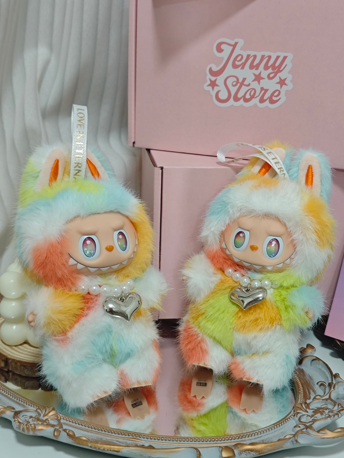 🌈Rainbow Mini Rock the universe Customized Labubu