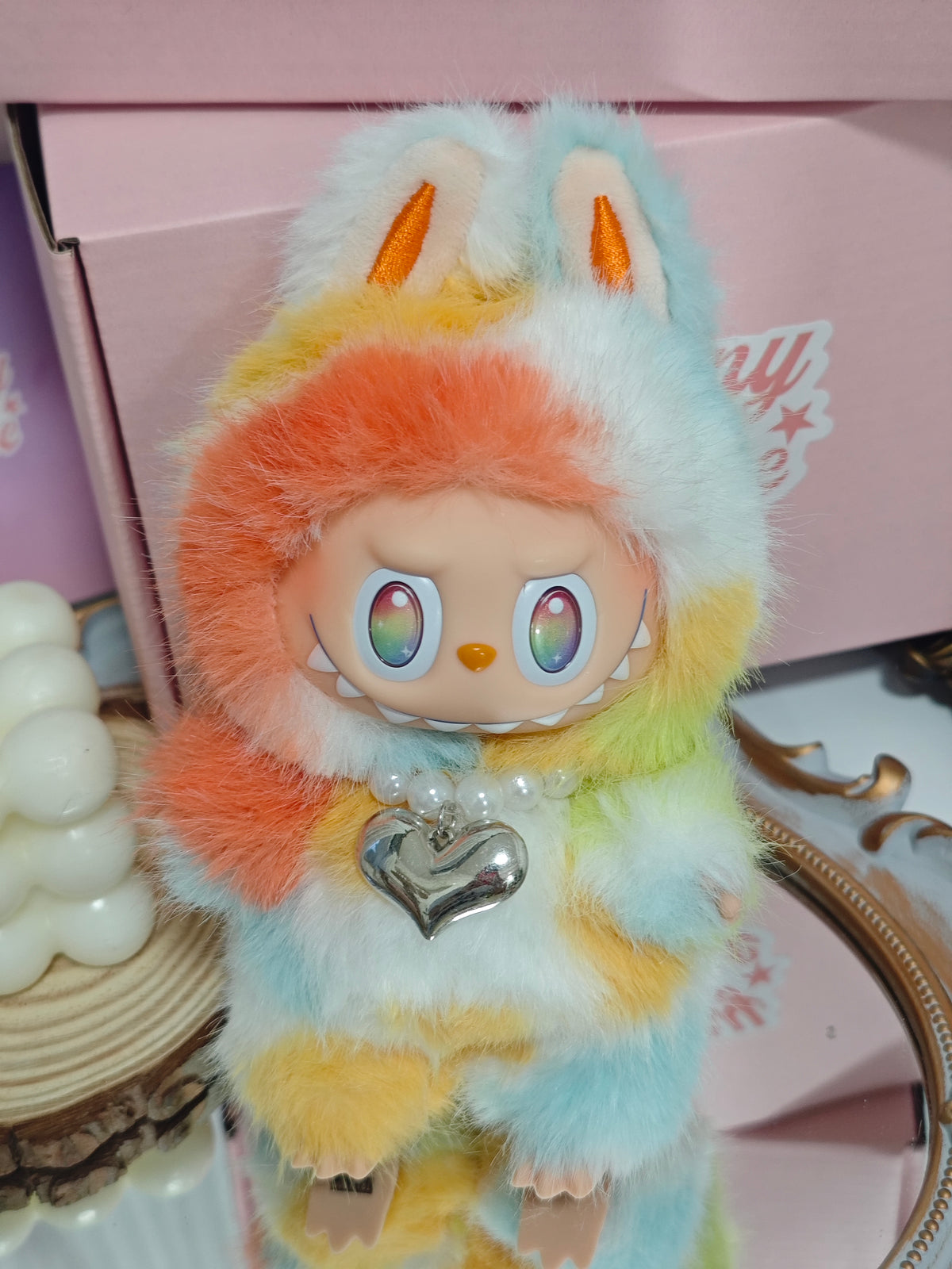 🌈Rainbow Mini Rock the universe Customized Labubu