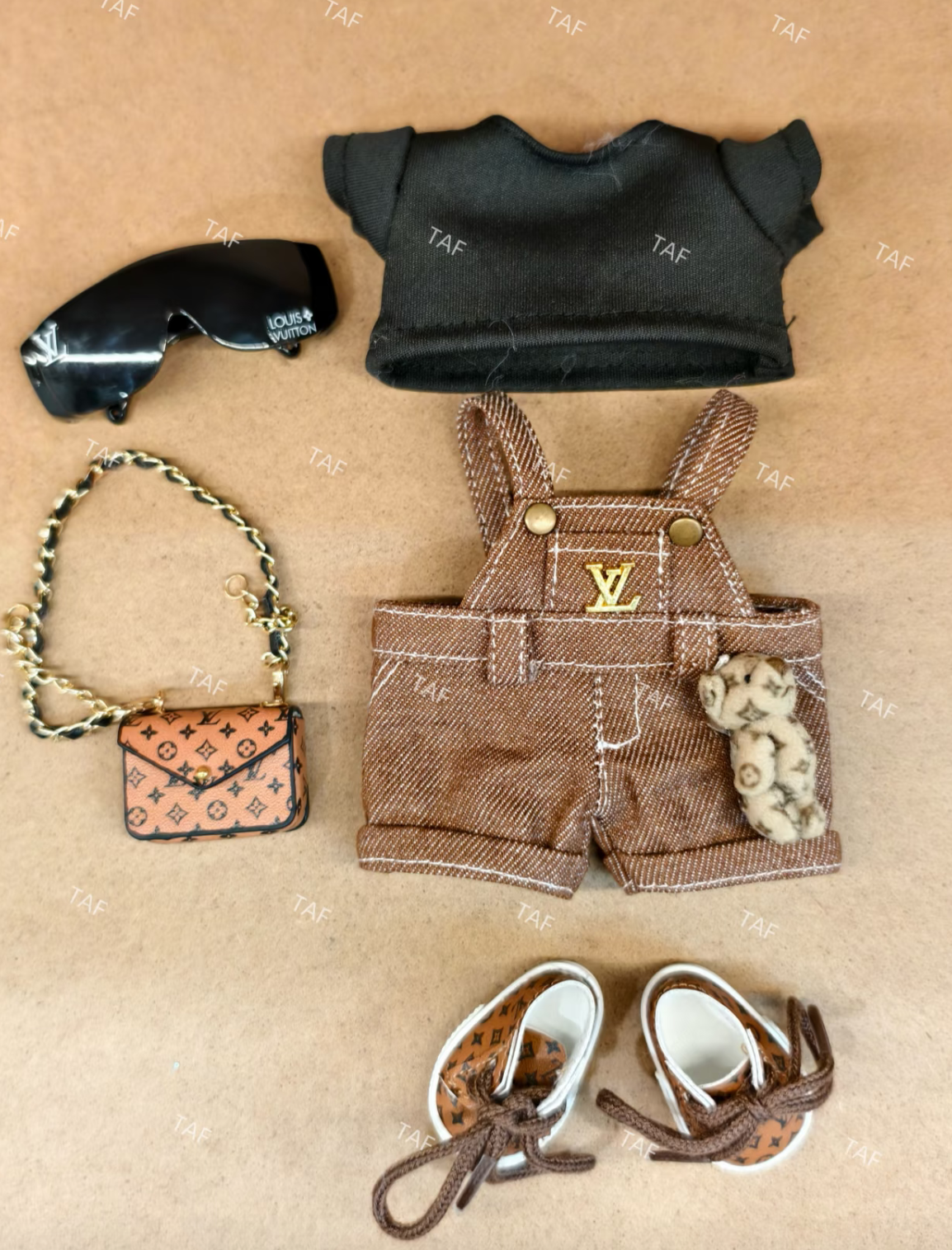 Labubu luxury clothes suitable for all 15-17cm dolls sunglasses suits with bag and shoes and mini tidy bear🧸✨