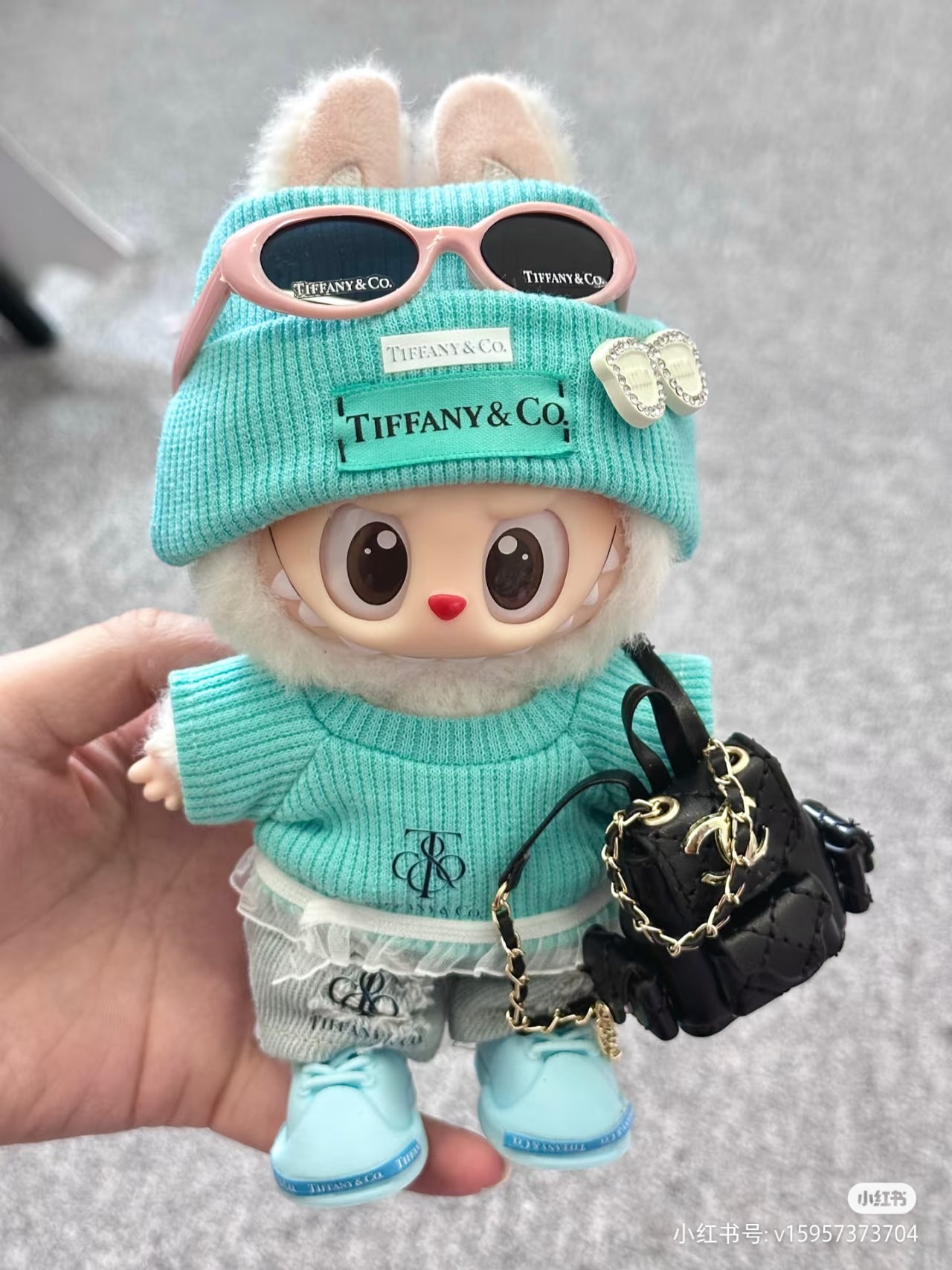 Labubu Tiff*ny Blue Clothes Jeans Macaron Set