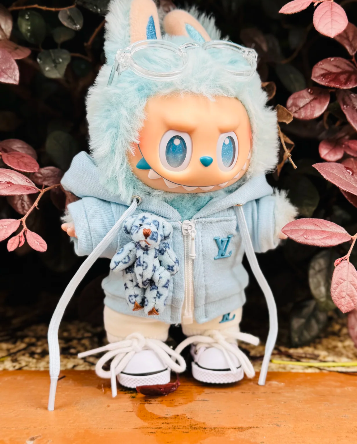 Labubu L* Outfit Sporty Street Style with tiny tidy bear