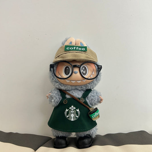 Labubu coffee cute outfit starbuc*s clothing for labubu mokoko