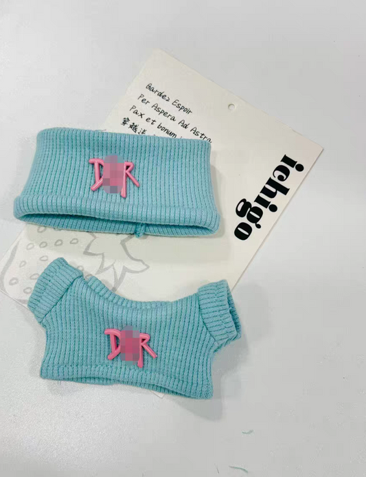 Mint Blue Labubu Sweater Dior Outfit Luxury High Quality Doll Clothes