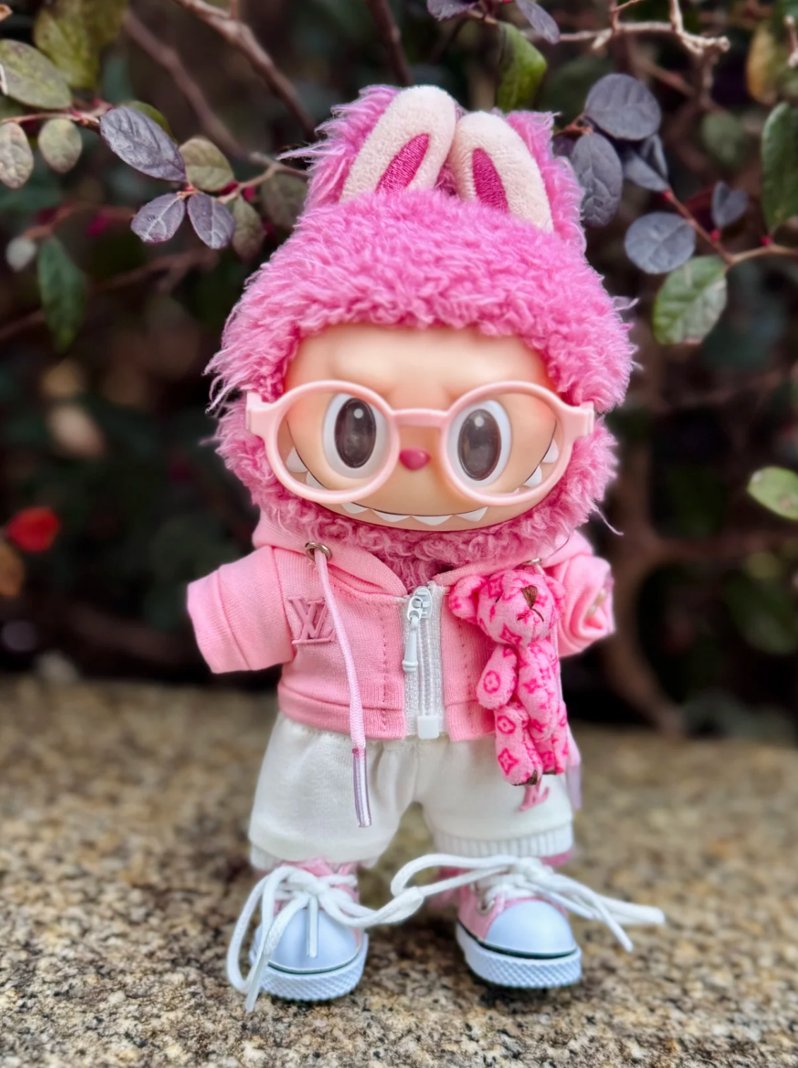 Labubu L* Outfit Sporty Street Style with tiny tidy bear