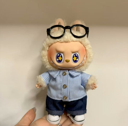 Campus-style casual shirt labubu clothing