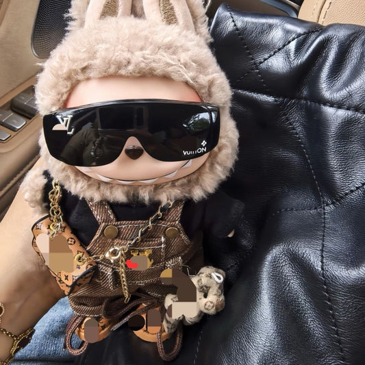Labubu luxury clothes suitable for all 15-17cm dolls sunglasses suits with bag and shoes and mini tidy bear🧸✨