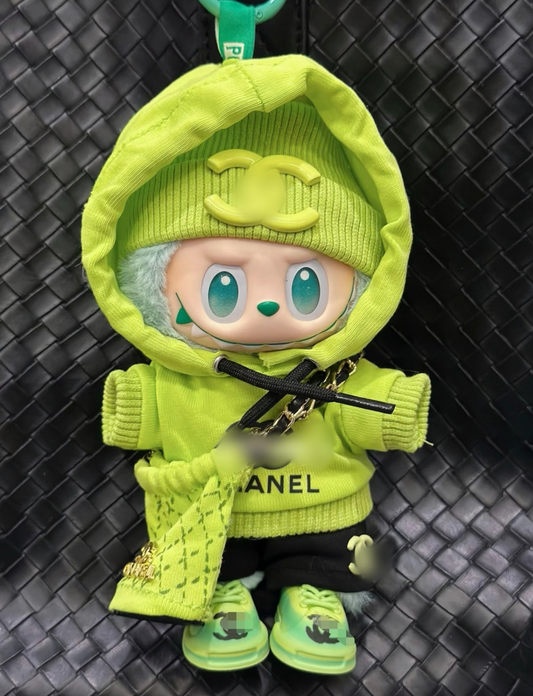 🍀💚BIE V3 best suitable outfit Chan*l luxury Fluorescent Green suits labubu clothes