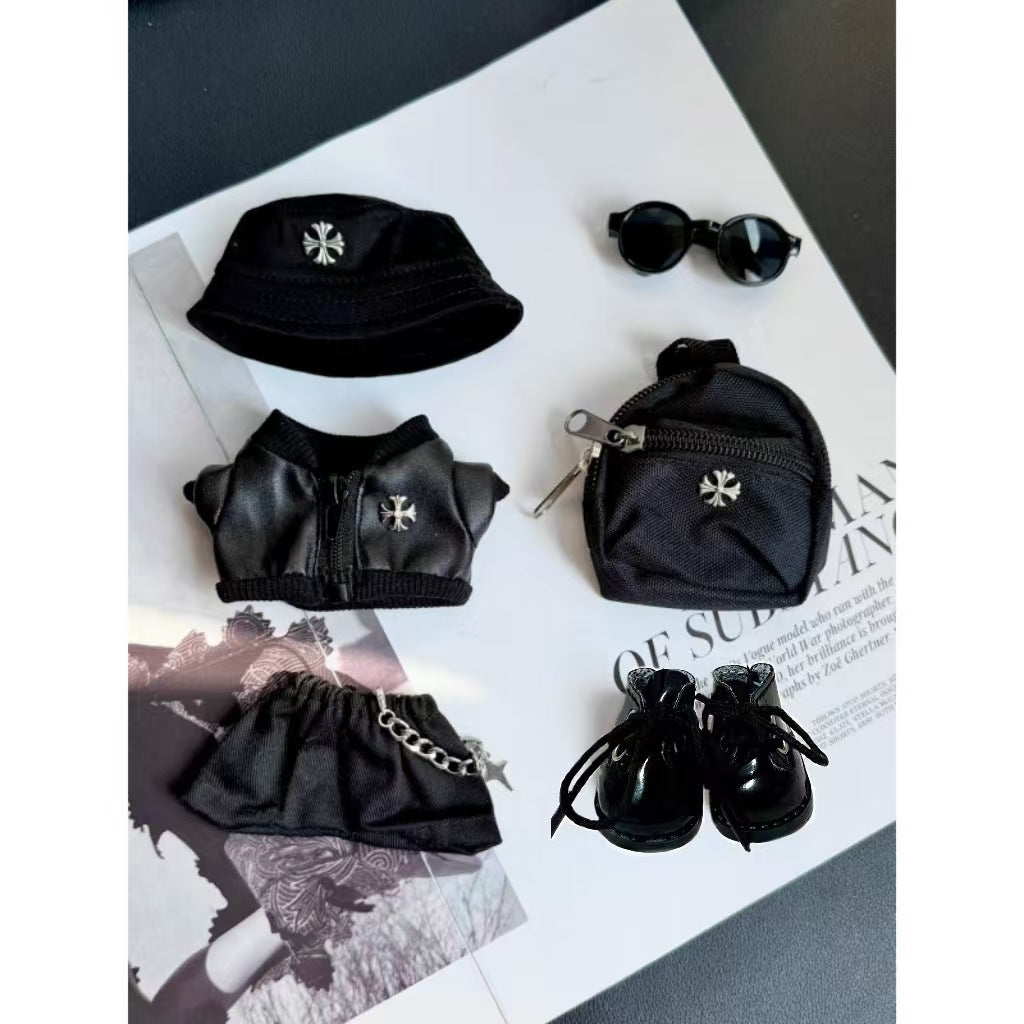 Y2K BLACK HEART style outfit for labubu