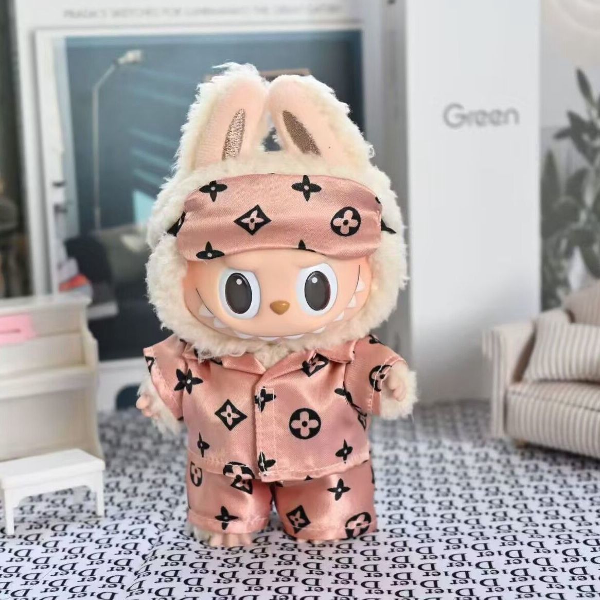 Labubu L* STYLE Pajamas + Eye Mask Set Mokoko Outfit