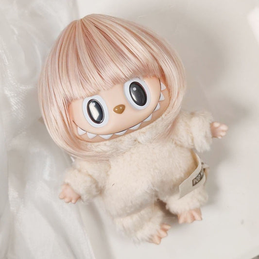 Labubu accessories Pink Wigs Golden Wig for Mokoko and 15-20 cm dolls