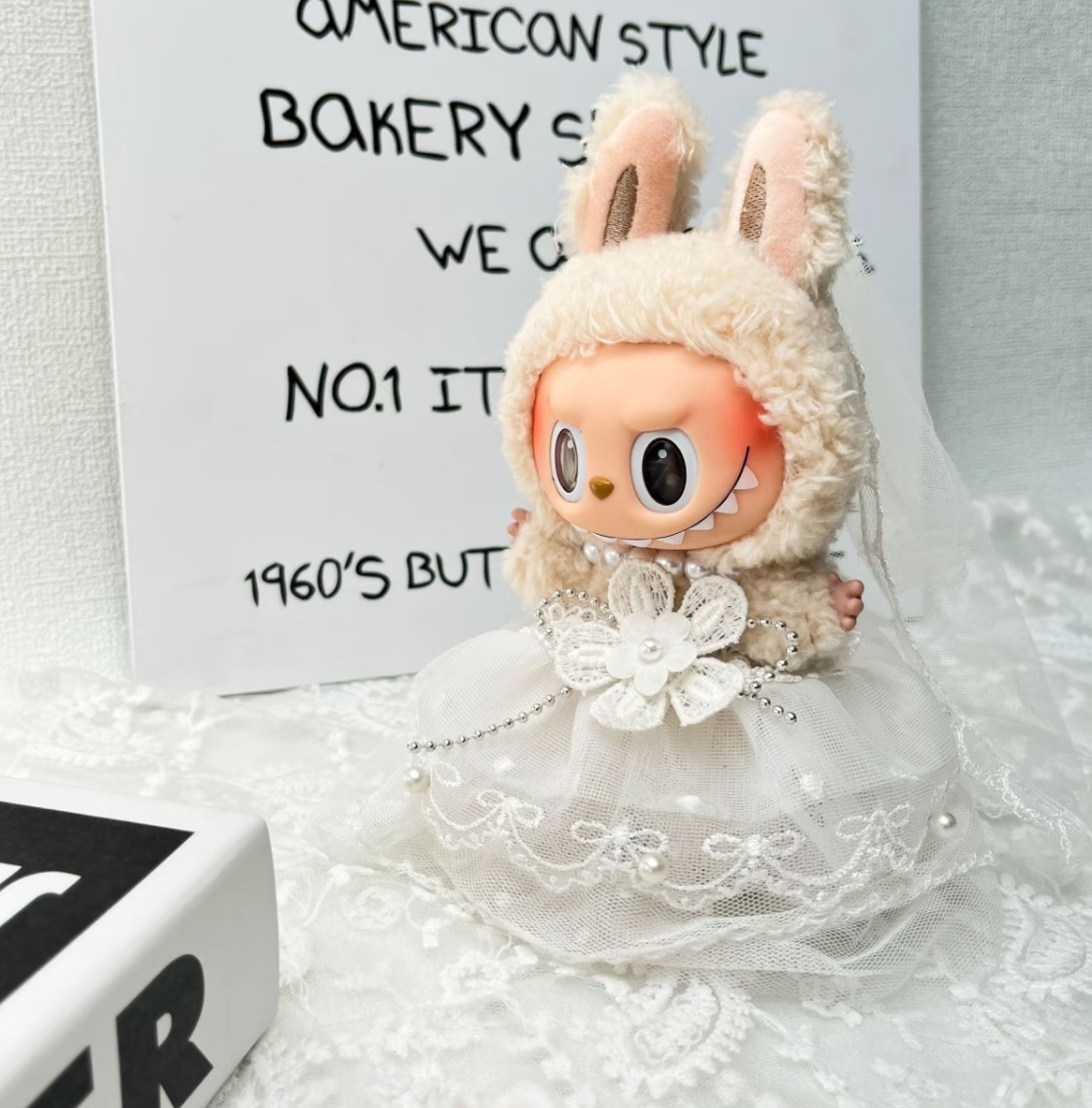 🥂💞Labubu wedding dress suit Mini clothes for the bride and groom