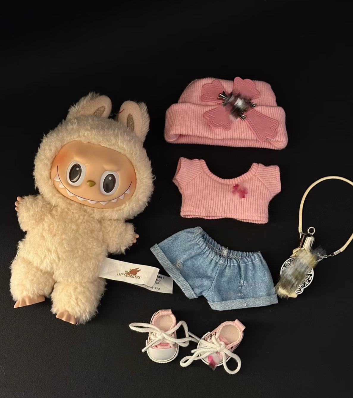 PINK CROSS outfit for labubu