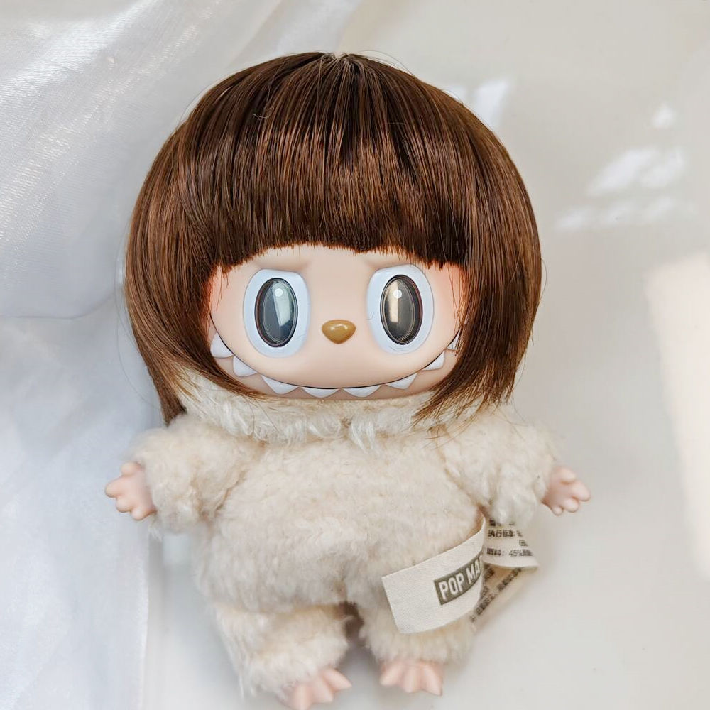 Labubu accessories Pink Wigs Golden Wig for Mokoko and 15-20 cm dolls