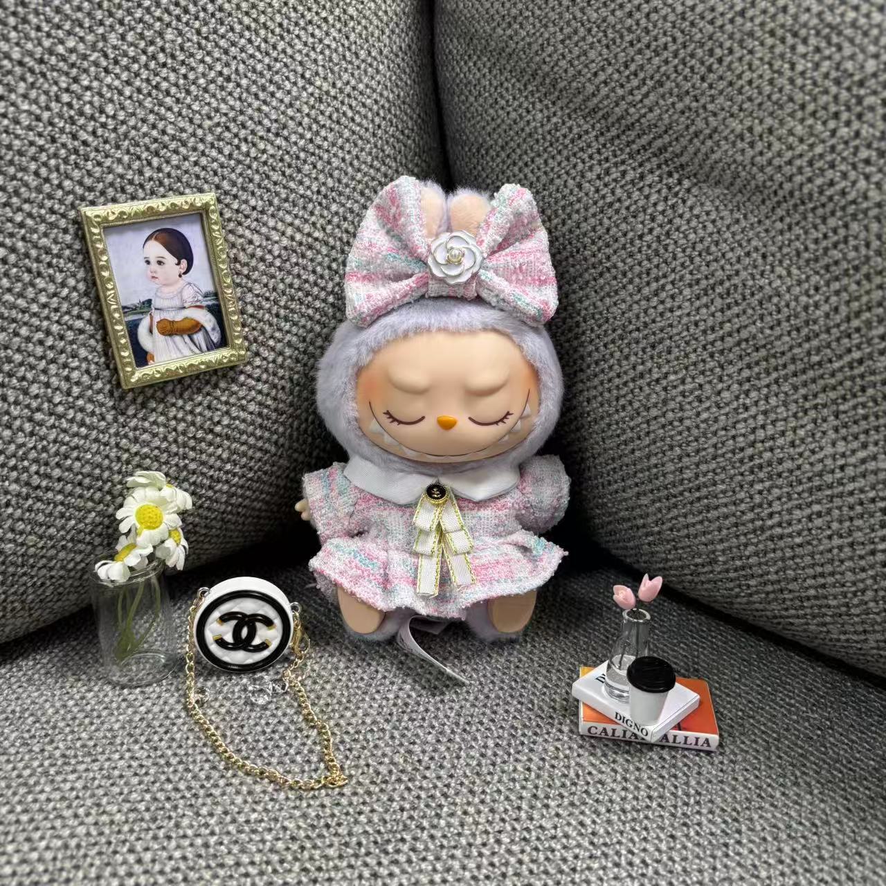 Labubu tiny doll clothes cute dress outfit for popmart doll