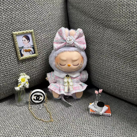 Labubu tiny doll clothes cute dress outfit for popmart doll