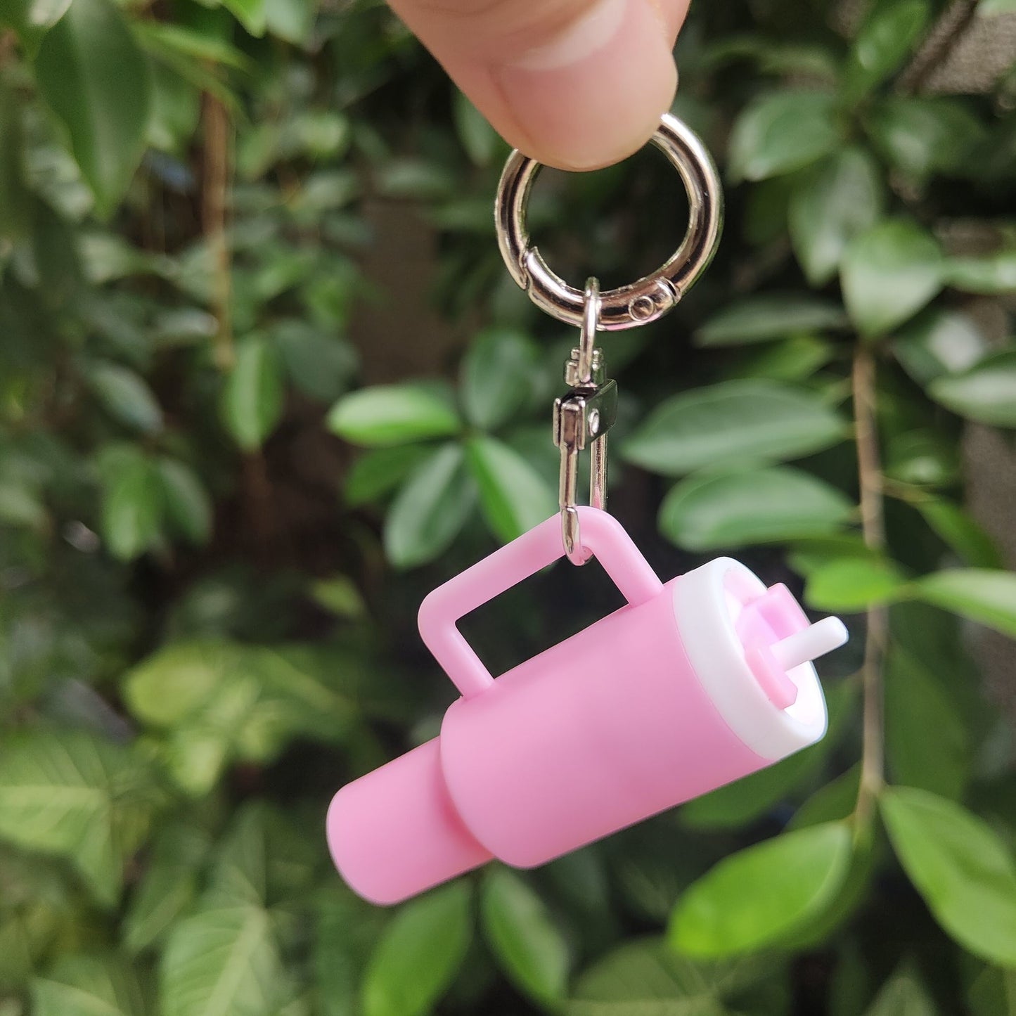 LABUBU MINI Stanley keychain Cute small thermos cup pendant can hold a lipstick / ring