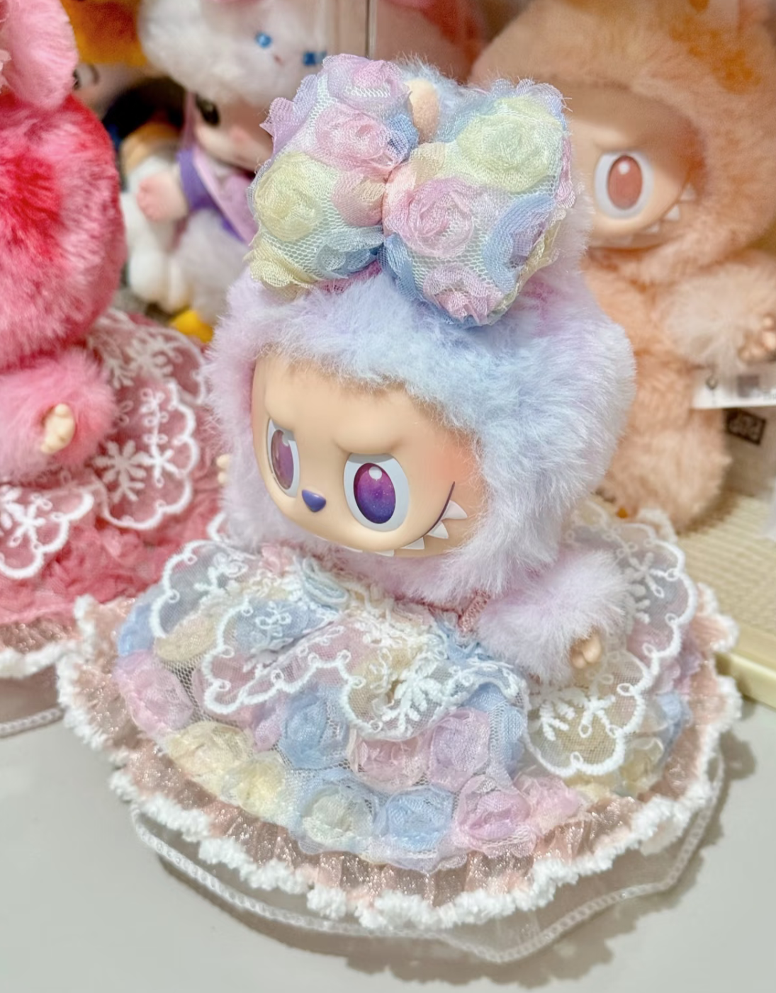 Labubu outfit Skullpanda outfit 💐🌸🌺☘️Floral and colorful oil painting style dress luxury style with bowknot