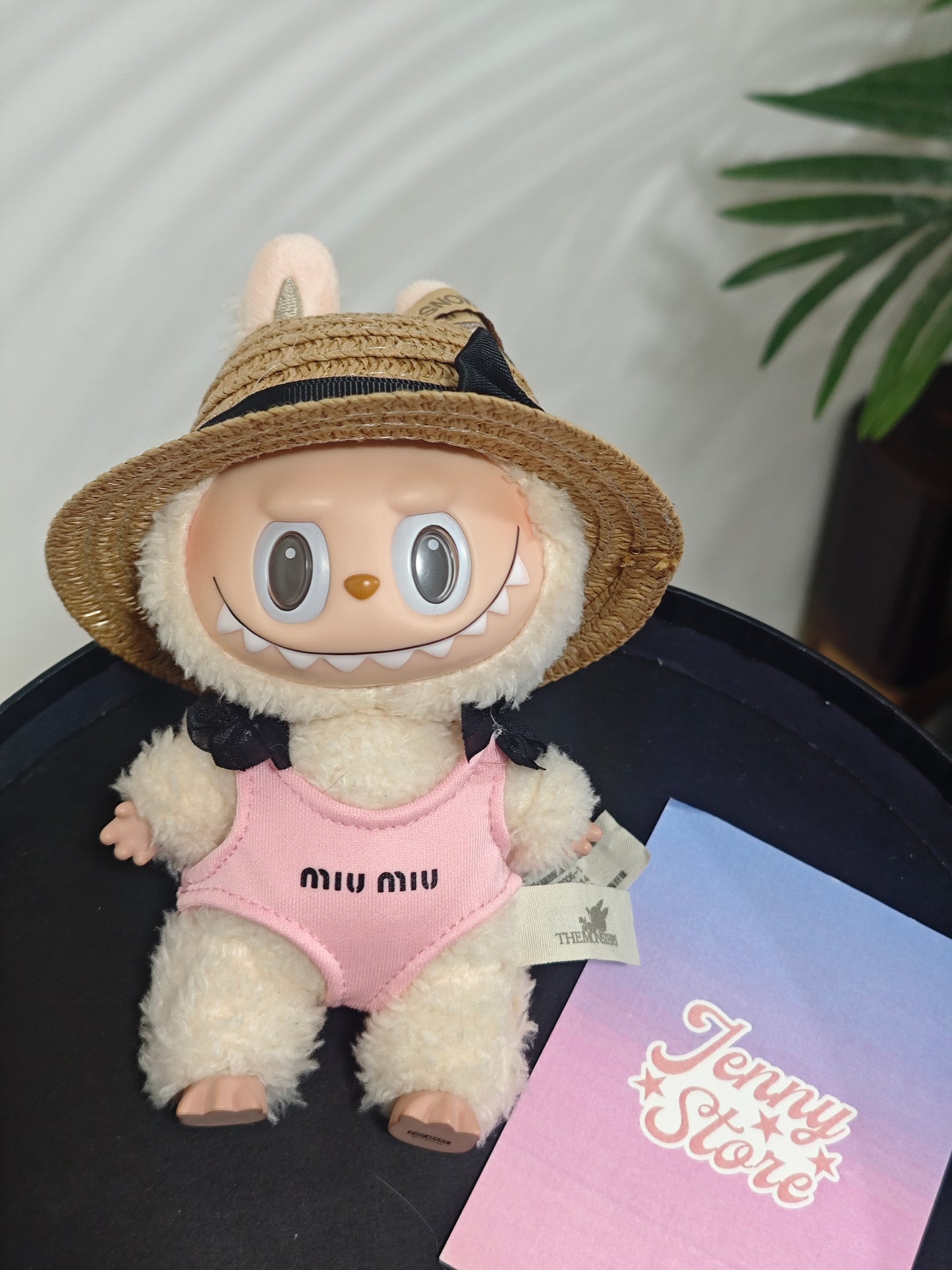 Cute beach style outfit for labubu pink swimsuit and Hat(High quality version)