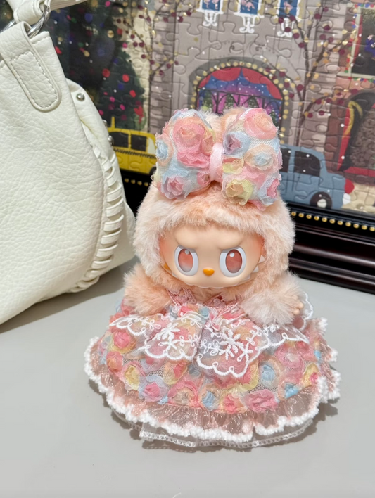 Labubu outfit Skullpanda outfit 💐🌸🌺☘️Floral and colorful oil painting style dress luxury style with bowknot