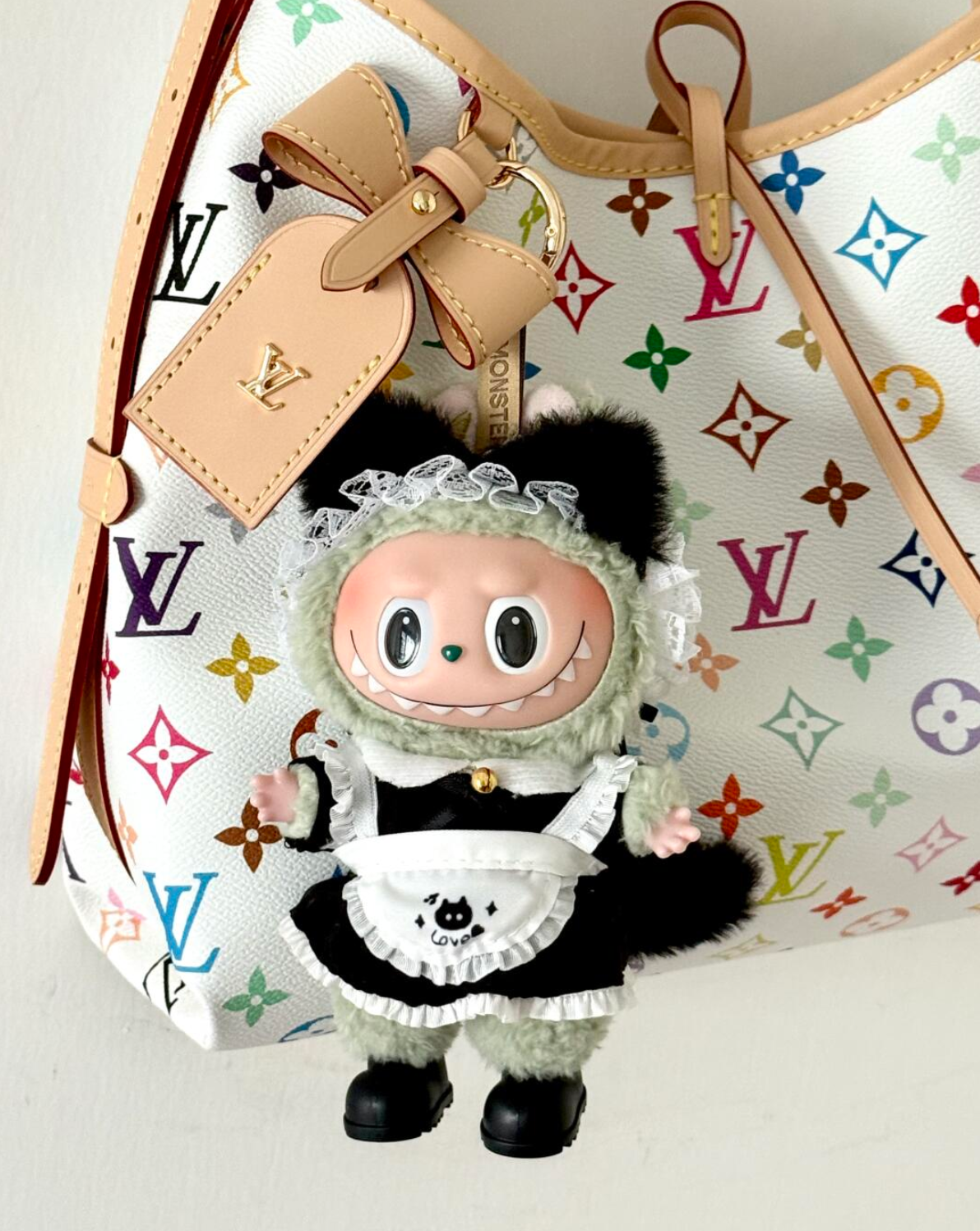 Labubu Cat Tail Maid cute outfit Mokoko Halloween decoration